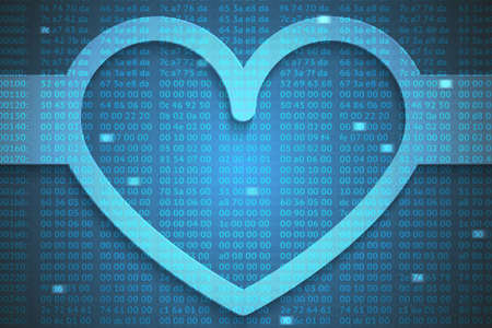 hex codes background with heart, creative ideaのイラスト素材