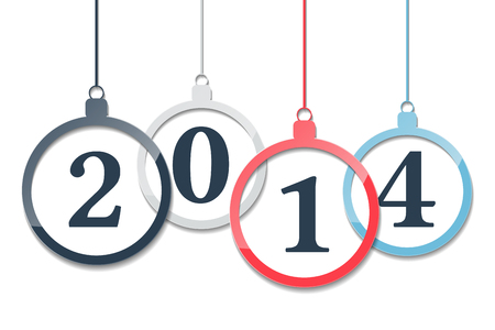 Christmas balls with 2014のイラスト素材