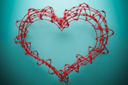 Red barbed wire heart