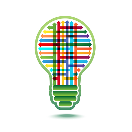 light bulb idea with arrowsのイラスト素材