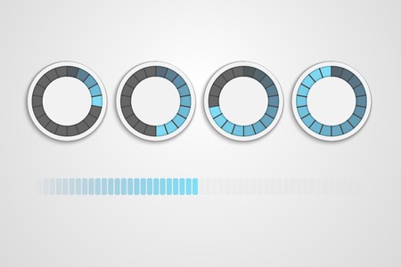 loading status icons, round progress barのイラスト素材