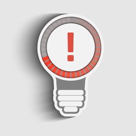Exclamation mark in a bulb, vector backgroundのイラスト素材