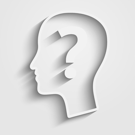 Human head with question mark.のイラスト素材