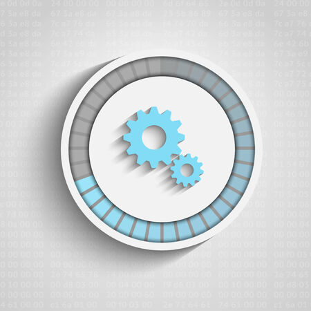 vector gears icon with status barのイラスト素材