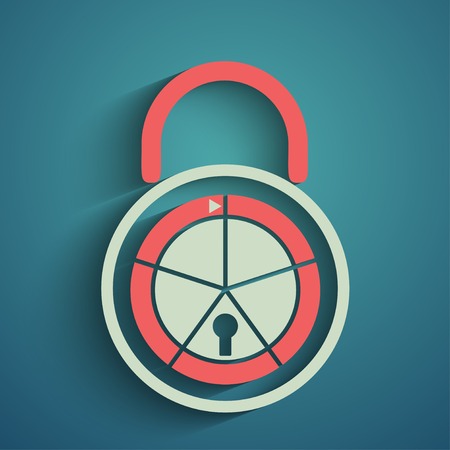 vector lock icon on greenのイラスト素材