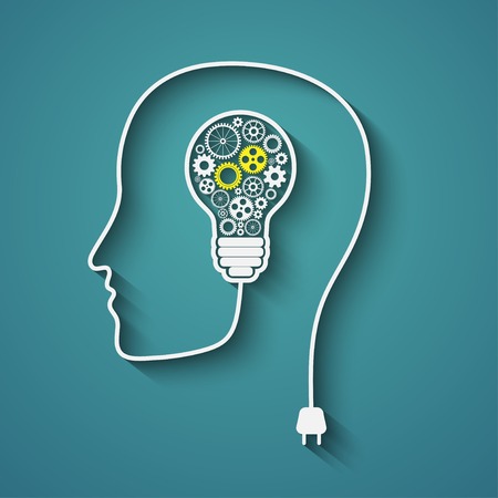 Human head creating a new idea  Creative Idea  vector のイラスト素材
