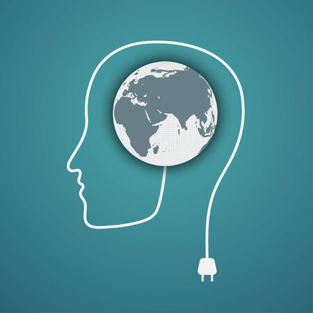 Whole world in a Head のイラスト素材