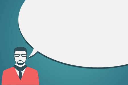 a businessman with speech bubbleのイラスト素材