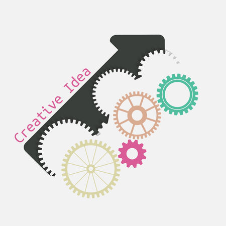 Business Concept Icons with Gear Illustrationのイラスト素材