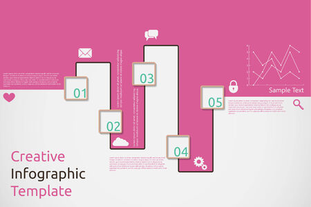 Vector steps options banners and numbers design template. Vector illustrationのイラスト素材