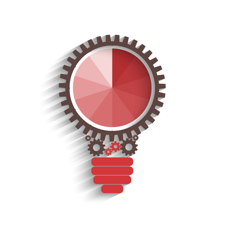 light bulb with gears and cogs working together, idea conceptのイラスト素材