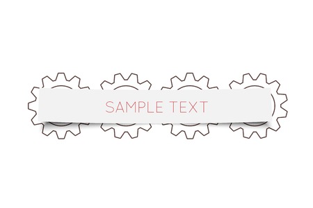 Paper tag with gears, Eps10 vectorのイラスト素材