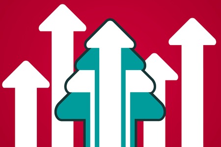 Creative paper arrow Christmas tree background. のイラスト素材