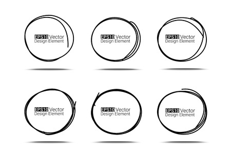 Hand drawn circles set for your design, Eps10 vectorのイラスト素材