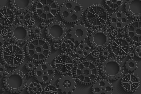 Creative black gears background. Eps10 vector for your design.のイラスト素材