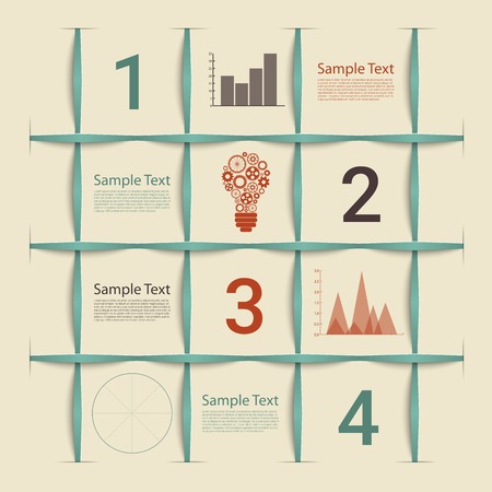 Creative retro style squers infographic template. のイラスト素材