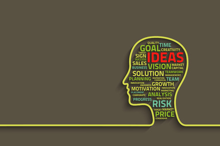 inspiration concept with head and business words, eps10 vector background for your designのイラスト素材