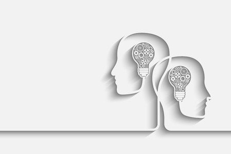 Human heads creating a new idea background. Eps10 vector for your designのイラスト素材