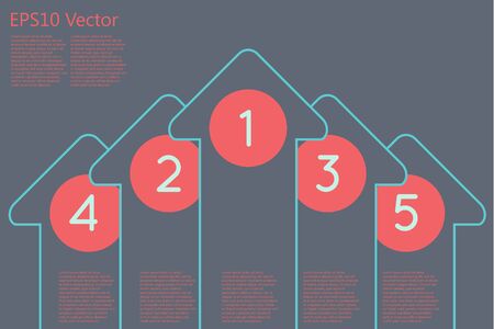 Arrow with numbers,  business steps conceptのイラスト素材
