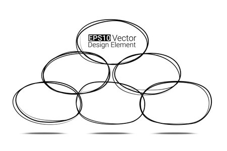 Hand drawn ovals set for your designのイラスト素材