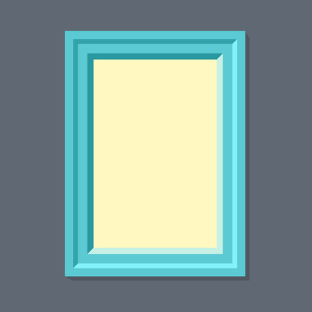 Flat rectangular retro photo frame with shadow on a wall.  Eps10 Vector illustration for your designのイラスト素材