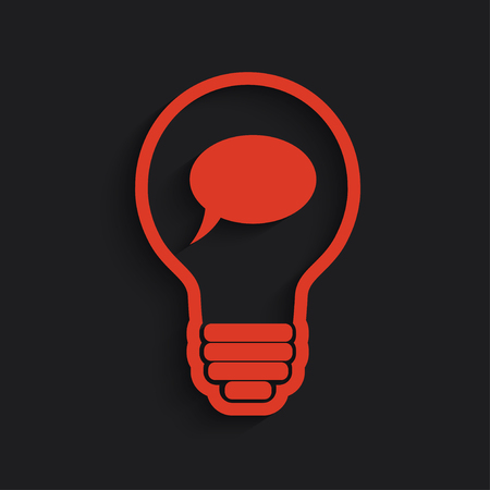 bulb with bubble speech, an idea concept. EPS10 opacity. Editable EPS and Render in JPG formatのイラスト素材