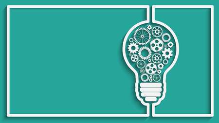 light bulb gearsのイラスト素材