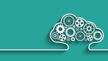 cloud computing gearsのイラスト素材