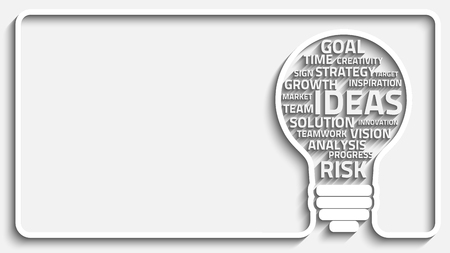 Business concept bulb made with words. Creative frame. Vector Eps10 for your designのイラスト素材