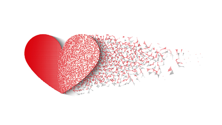 Broken heart with shadowのイラスト素材