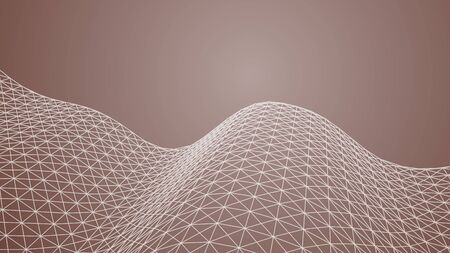 Wireframe polygonal landscapeのイラスト素材