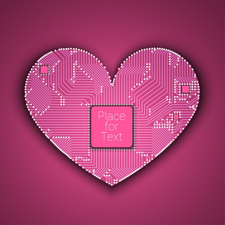 Circuit board heart with processor inside for your designのイラスト素材