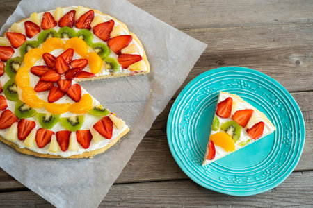 Homemade Natural Fruit Pizzaの写真素材