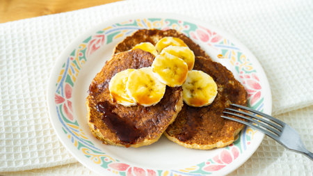 Stack of pancakes on a plate