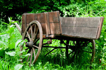 Old wooden cartの写真素材