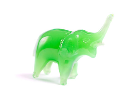 Isolated jade elephant statueの写真素材