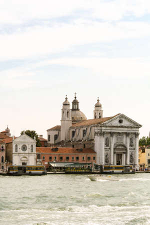 View from the water on gesuati Santa Maria del Rosario, Venice.の写真素材