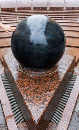 Fountain "Bowl" in Malaya Sadovaya street of St. Petersburgの写真素材