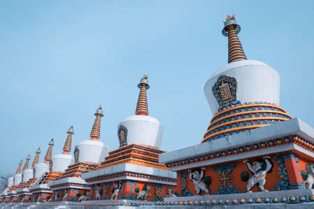 Eight Pagodas of Taer Temple in Qinghaiの写真素材