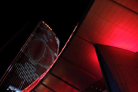 Night view of Zhongguancun, Beijing during the Spring Festivalの写真素材