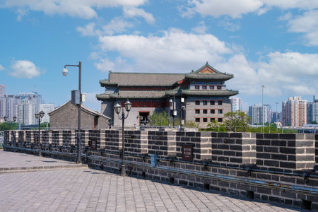 Southeast corner tower and city wall of Beijing cityのeditorial素材