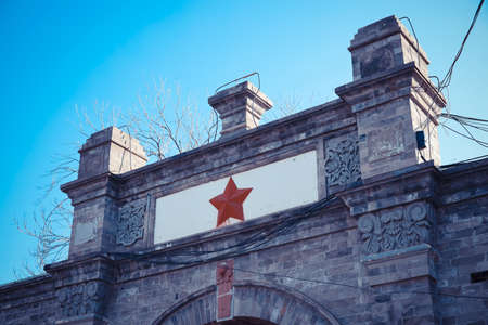 Historic buildings in the West Fourth North Santiao in Beijingの写真素材