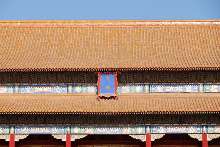 Ancient Chinese architecture in the Forbidden City, Beijing, China. It is a UNESCO World Heritage Site.のeditorial素材