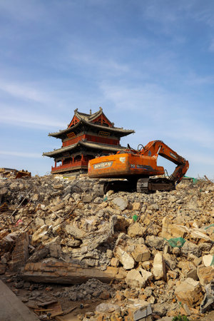 The ancient city of Datong, Shanxi, China, under renovation and demolition