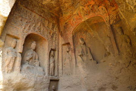 World Cultural Heritage Yungang Grottoes in Datong City, Shanxi Province, Chinaのeditorial素材