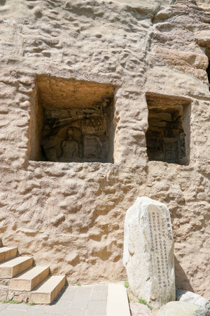 World Cultural Heritage Yungang Grottoes in Datong City, Shanxi Province, Chinaのeditorial素材