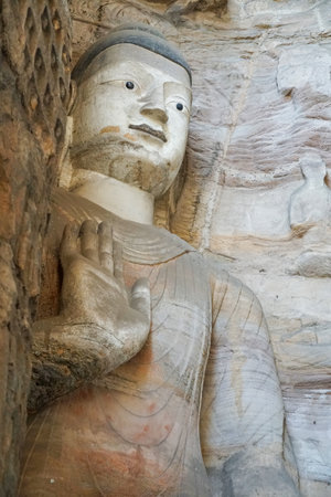 World Cultural Heritage Yungang Grottoes in Datong City, Shanxi Province, Chinaのeditorial素材