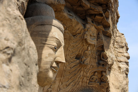 World Cultural Heritage Yungang Grottoes in Datong City, Shanxi Province, Chinaのeditorial素材