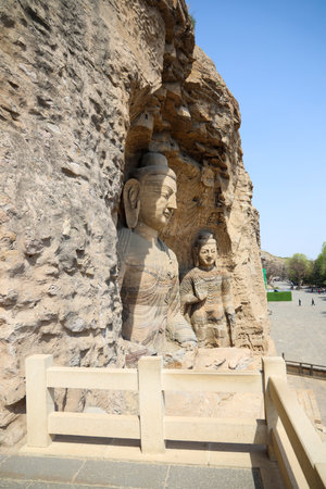 World Cultural Heritage Yungang Grottoes in Datong City, Shanxi Province, Chinaのeditorial素材