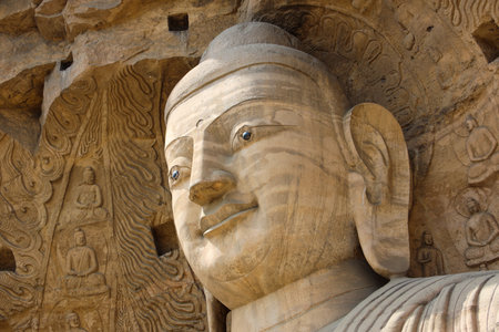 World Cultural Heritage Yungang Grottoes in Datong City, Shanxi Province, Chinaのeditorial素材